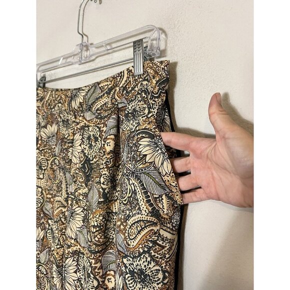 Zara High Waist Floral Casual Trousers With Velvet Stripe Size Small - Picture 4 of 13